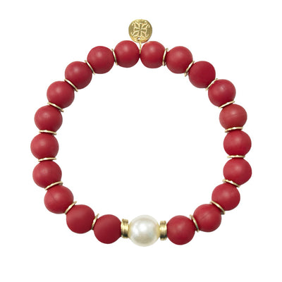 Lucy Beaded Bracelet in Crimson