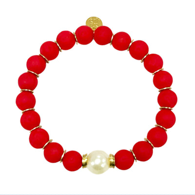 Lucy Beaded Bracelet in Red