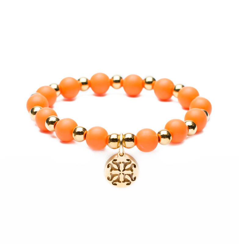アクセサリー orange Erin | Orange Beaded Bracelet | Rustic Cuff