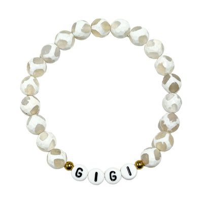 Mother's Day Beaded Bracelet - White