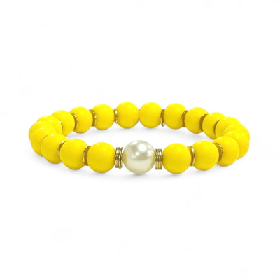 Lucy Beaded Bracelet in Bright Yellow