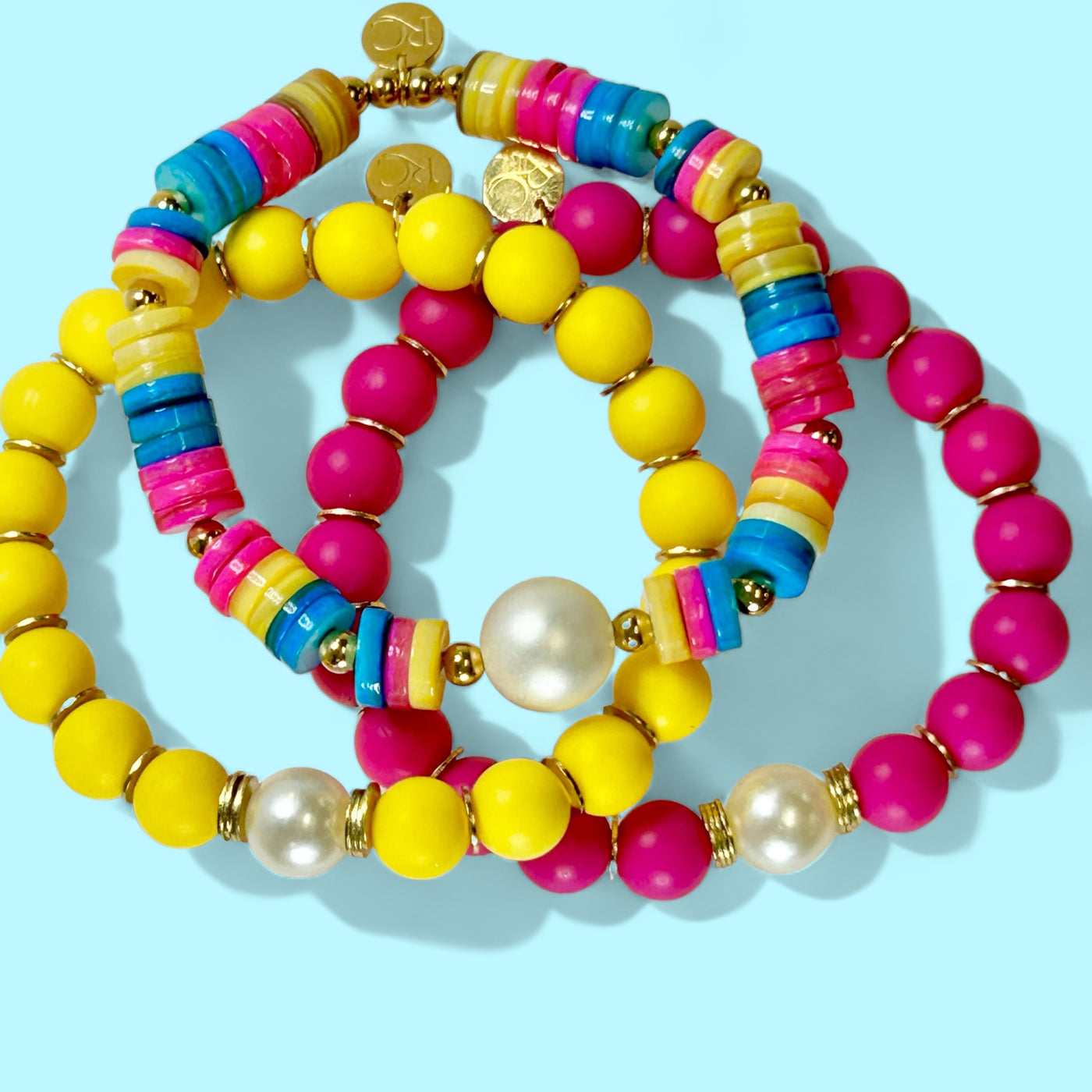 Lucy Beaded Bracelet in Bright Yellow
