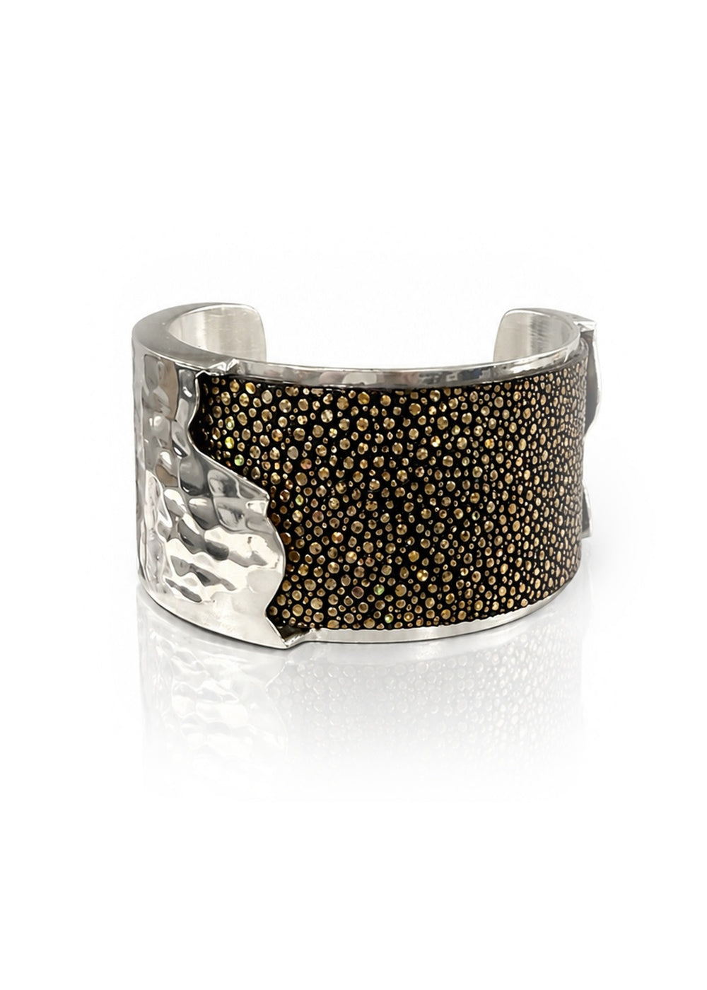 Dallas Silver Cuff – Gold Stingray – 1 Inch