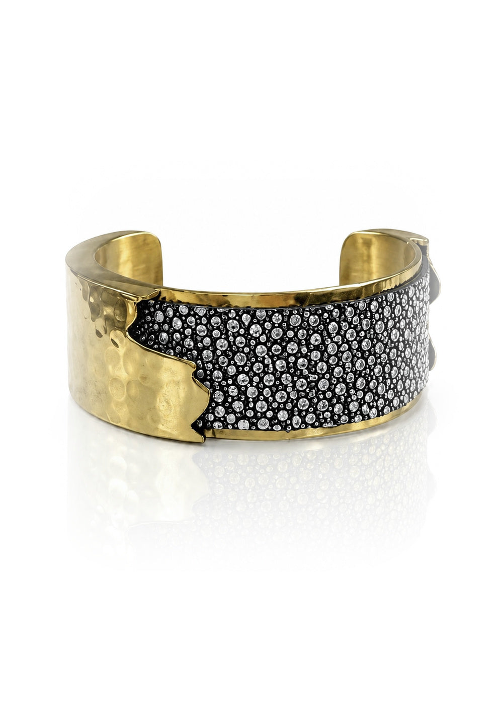 Dallas Gold Cuff – Silver Stingray – 1 Inch