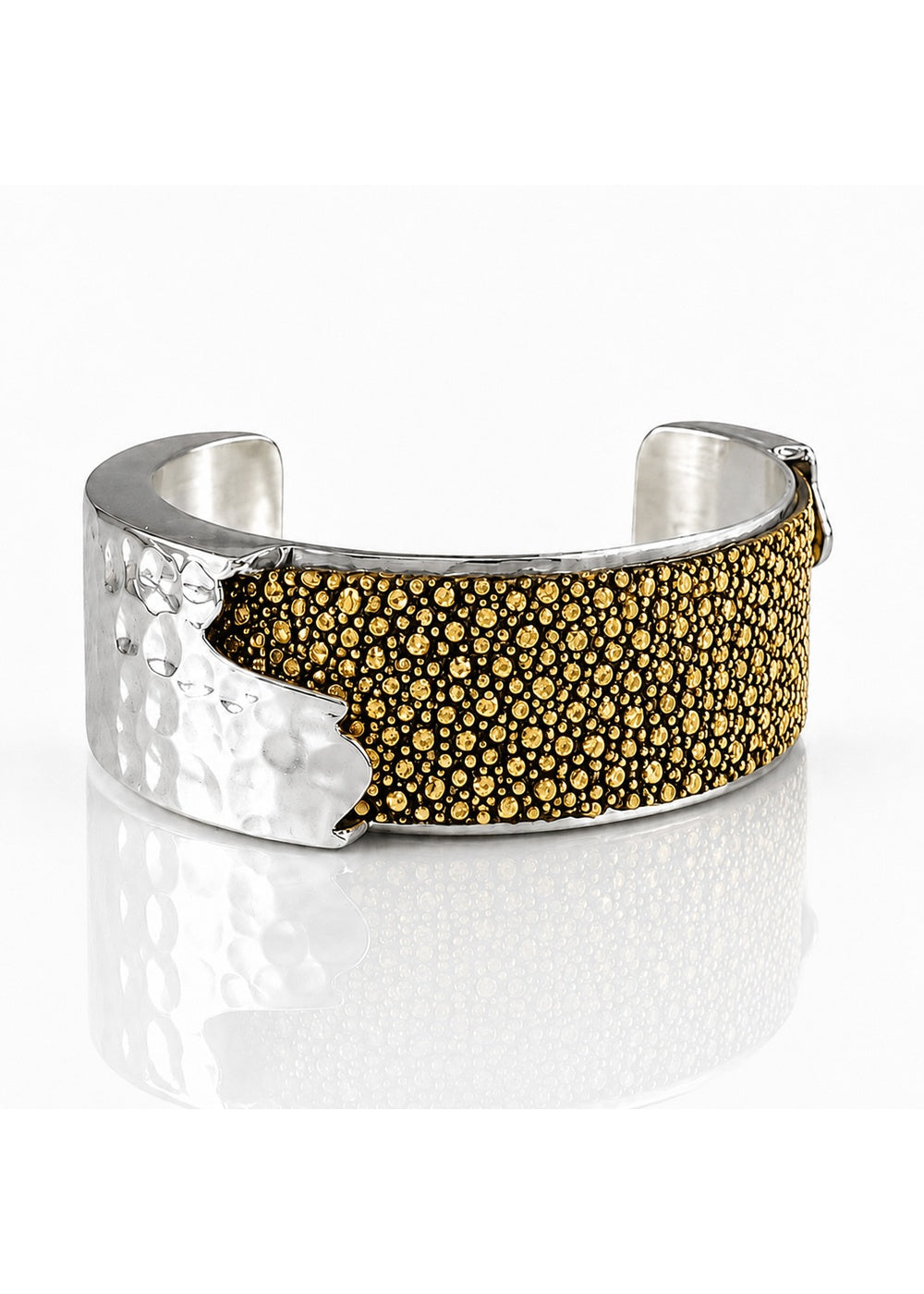 Dallas Silver Cuff with Gold Stingray, 1.5 inch width