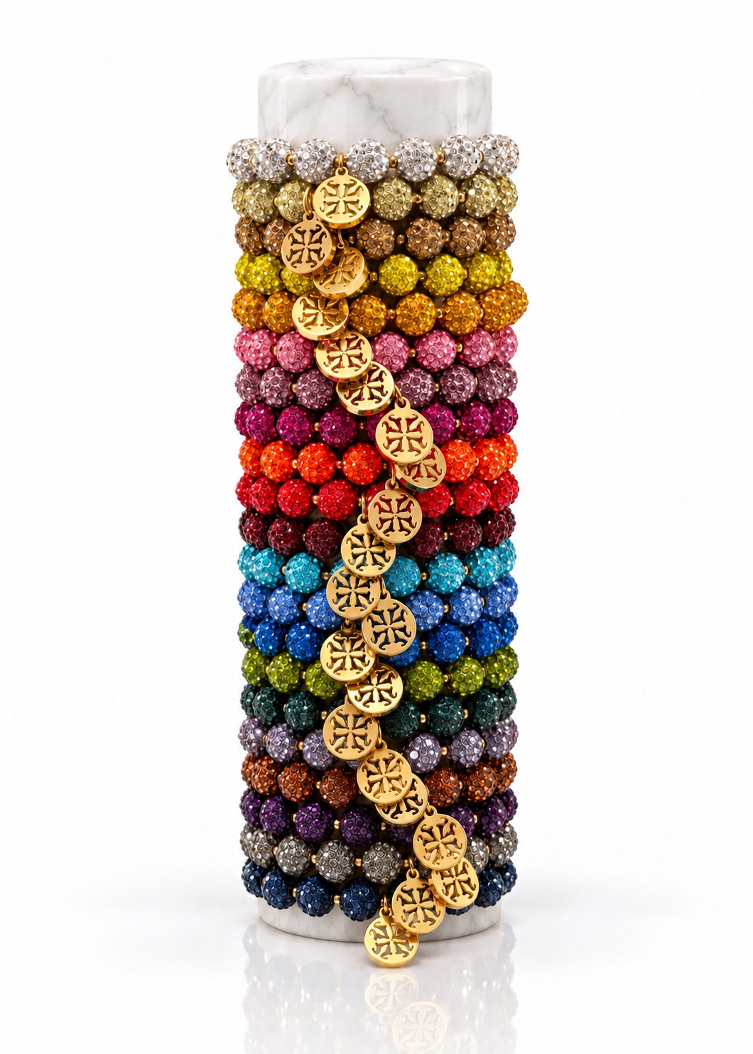 Emerson 2.0 gold color collection on marble tower