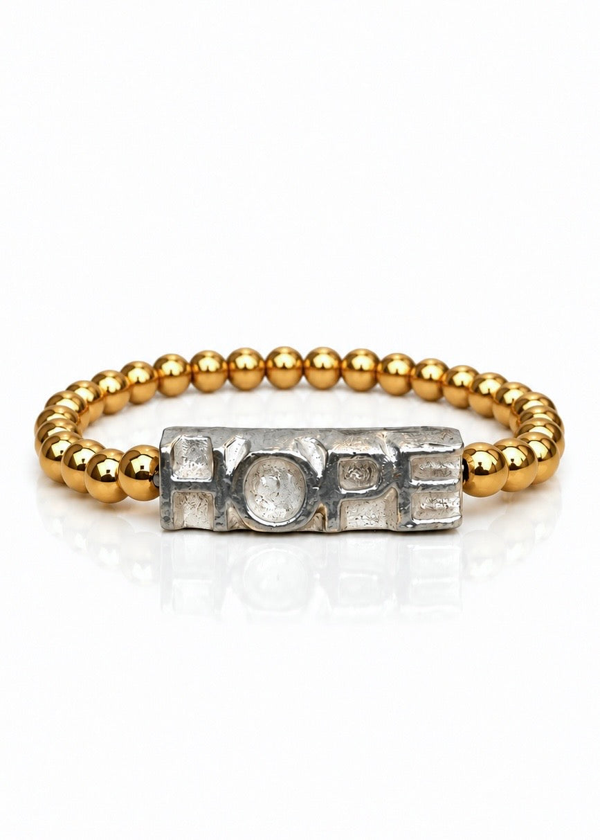 Hope Beaded Bracelet Gold