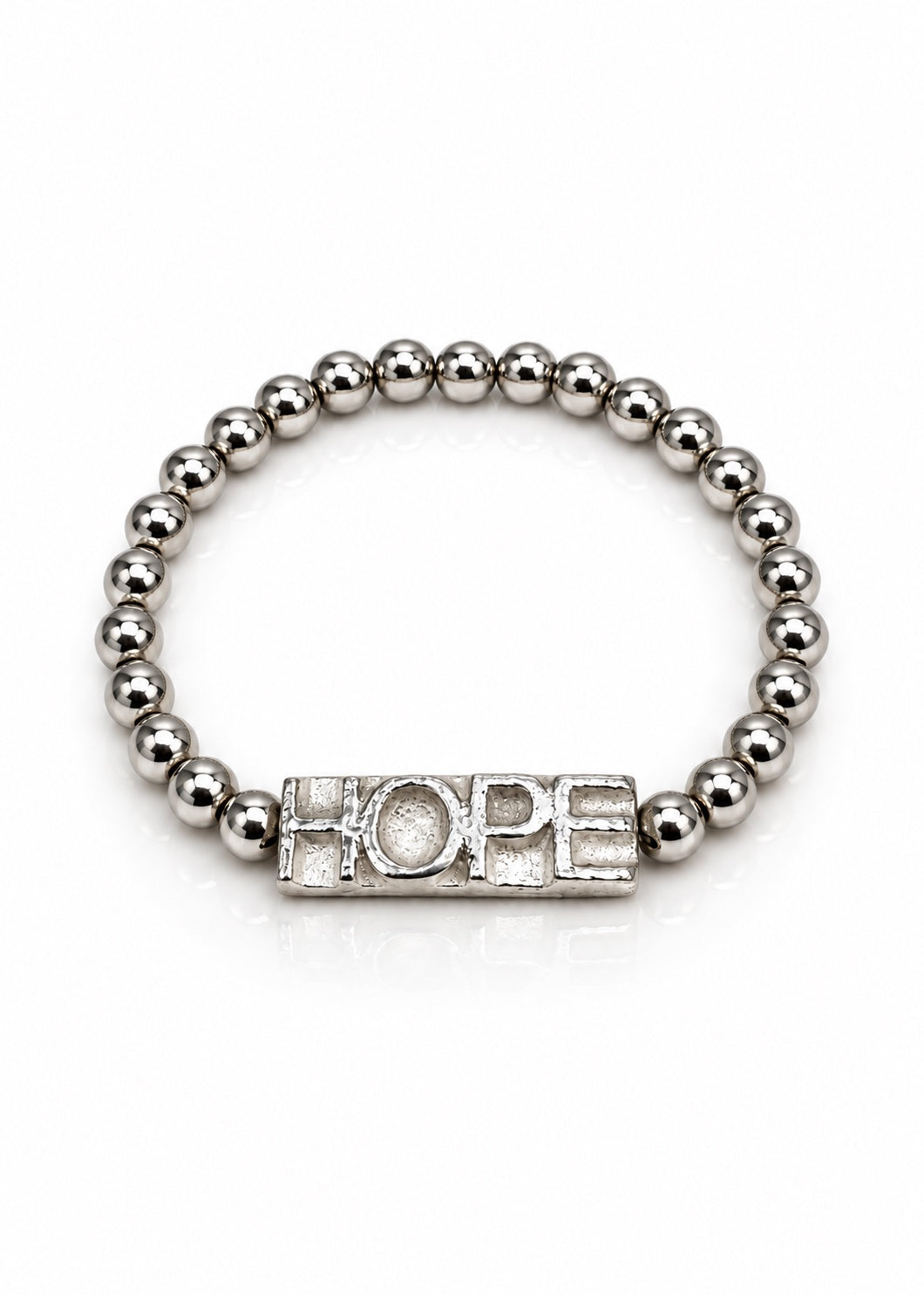 Hope Beaded Bracelet Silver