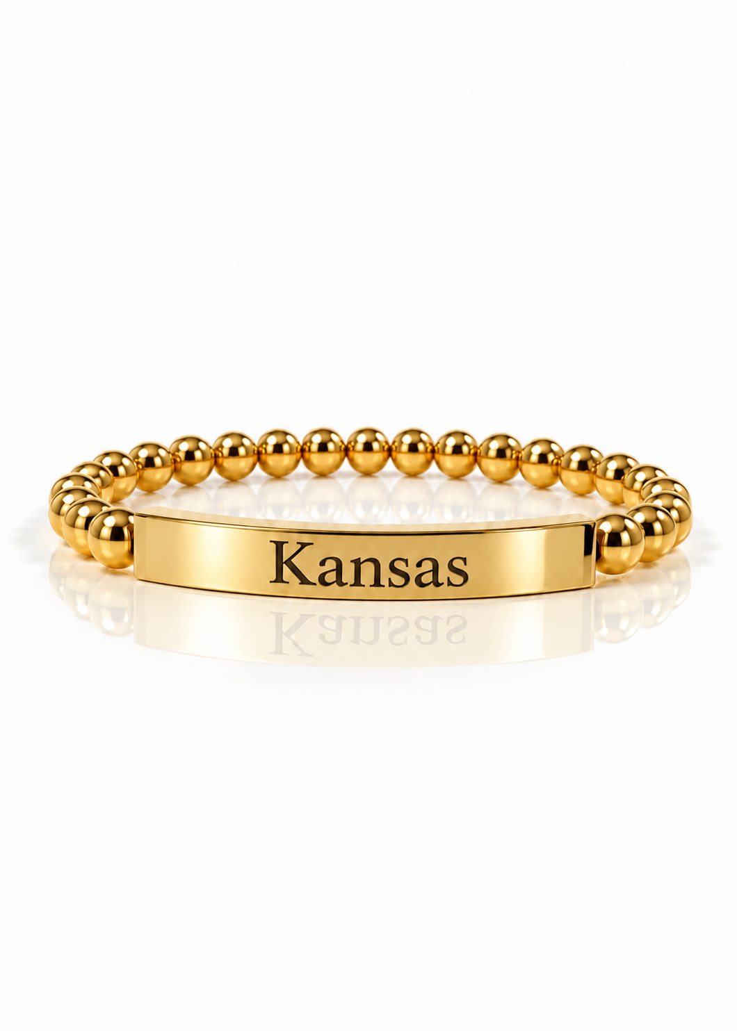 Kansas Nameplate Bracelet – Gold