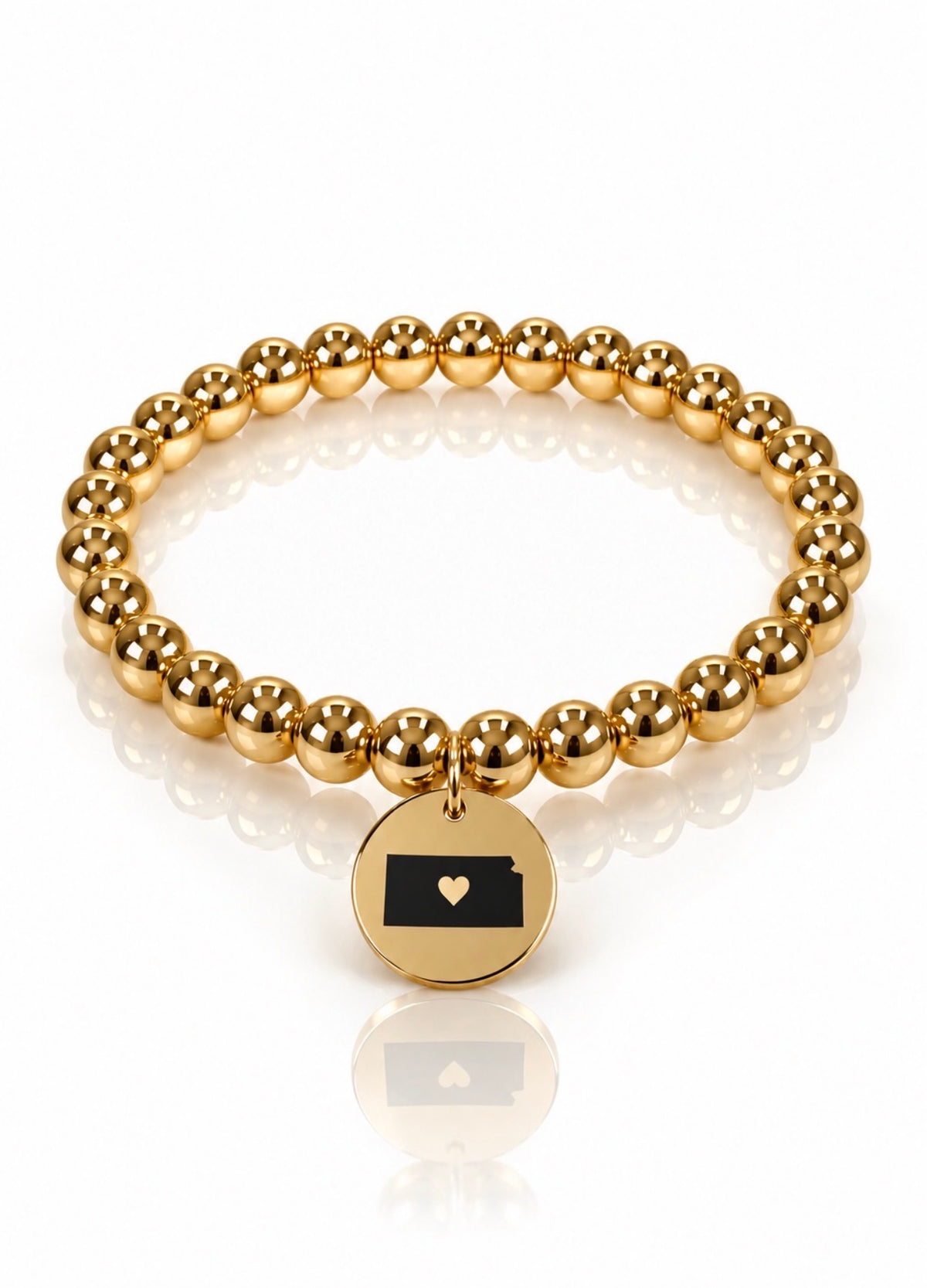 Kansas Engraved Pendant Bracelet – Gold