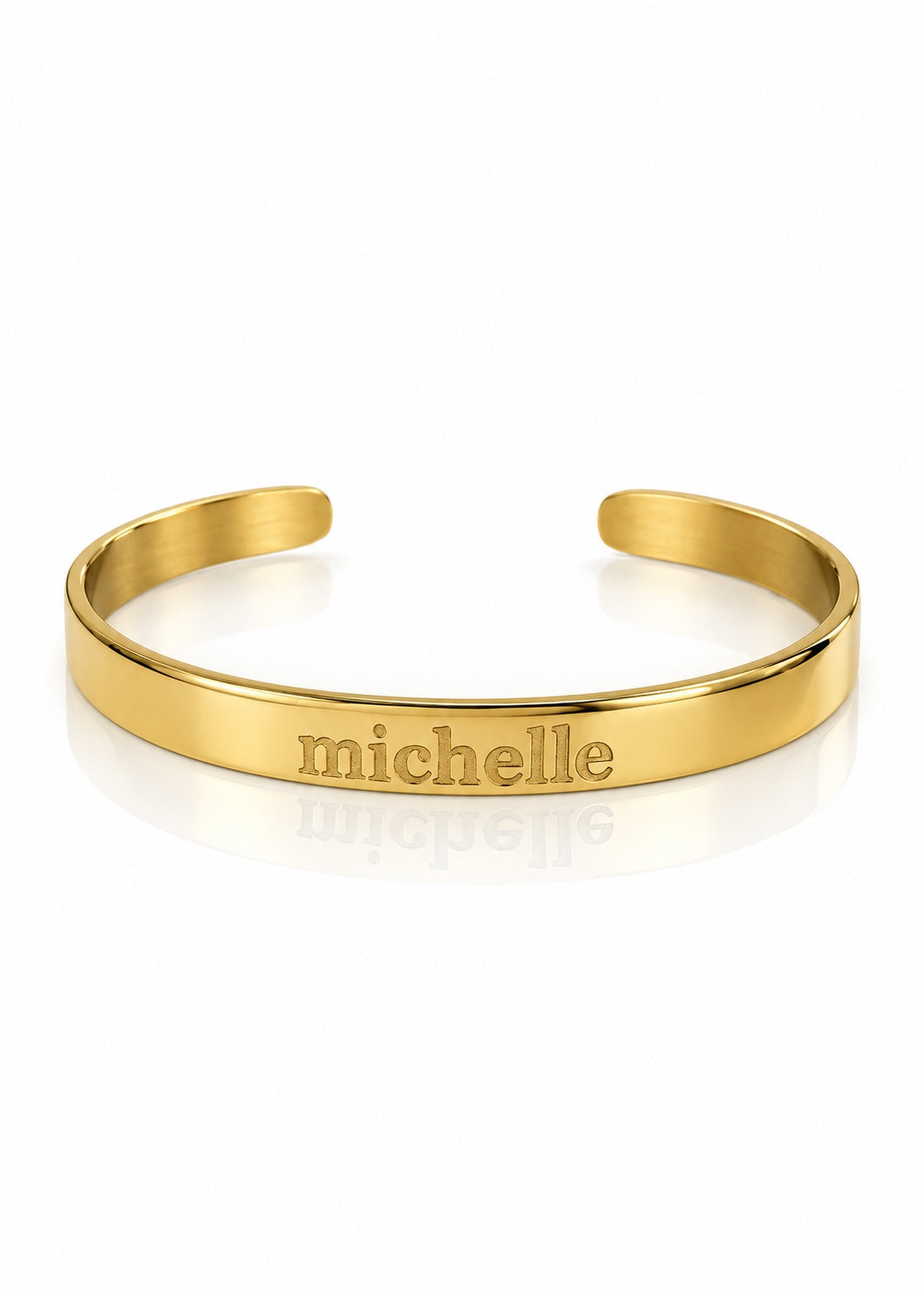 Quarter-inch gold engraved name cuff