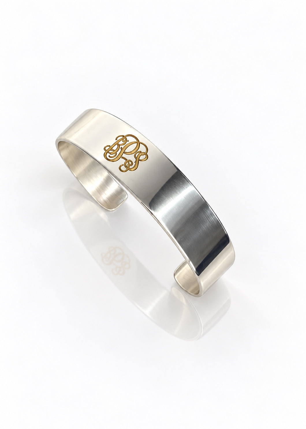 Vine monogram cuff angled view