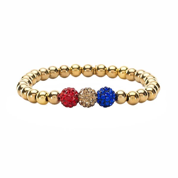 Ireland Tri-Color Bracelet - Red Gold Royal Blue Gold