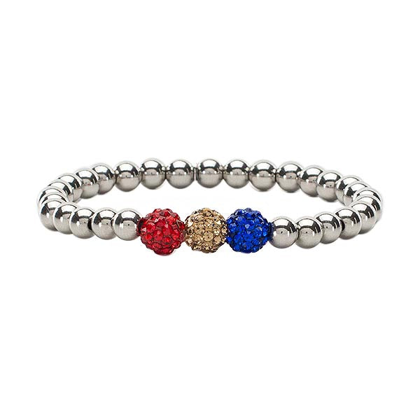 Ireland Tri-Color Bracelet - Red Gold Royal Blue Silver