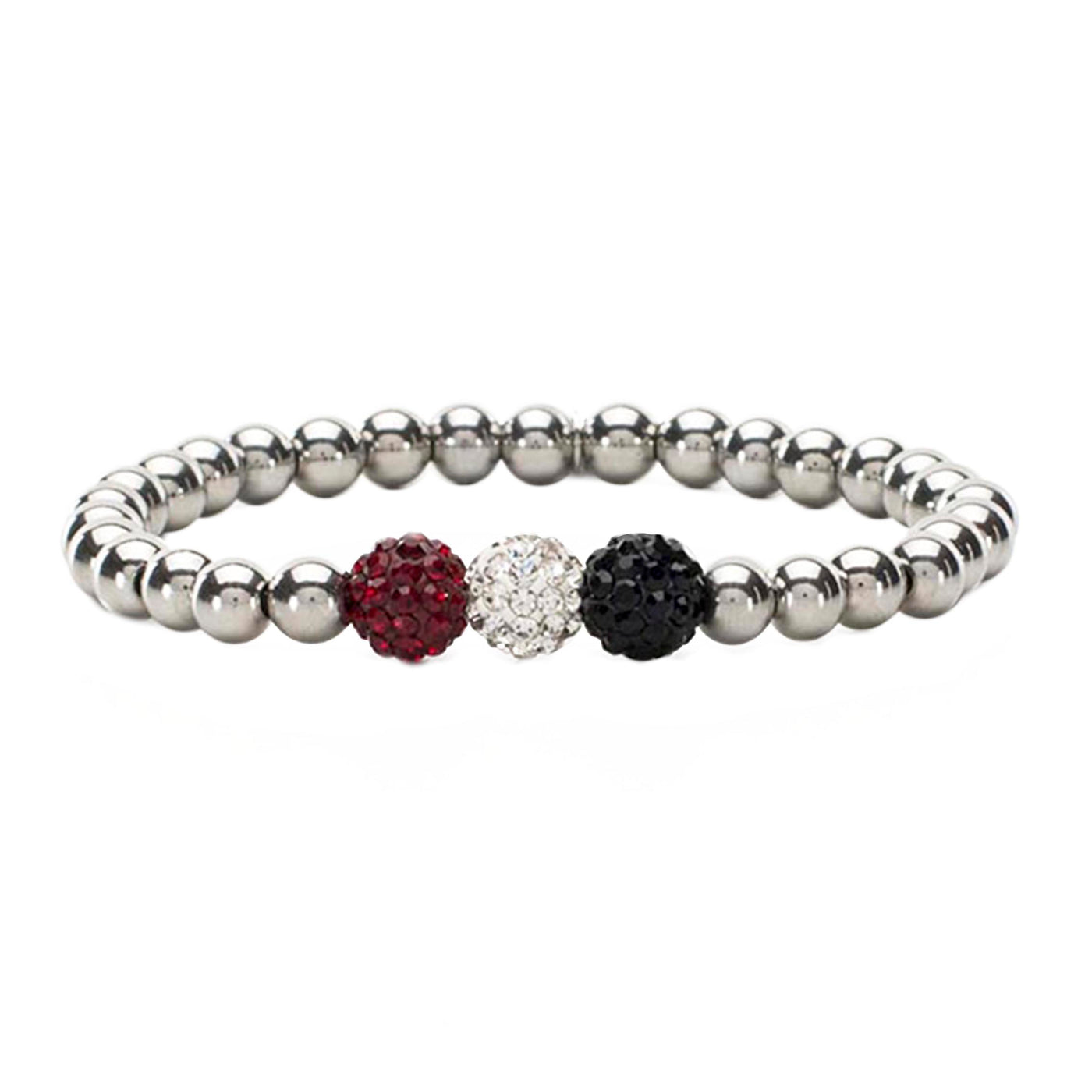 ~Ireland Tri-Color Bracelet - Maroon White Black Silver