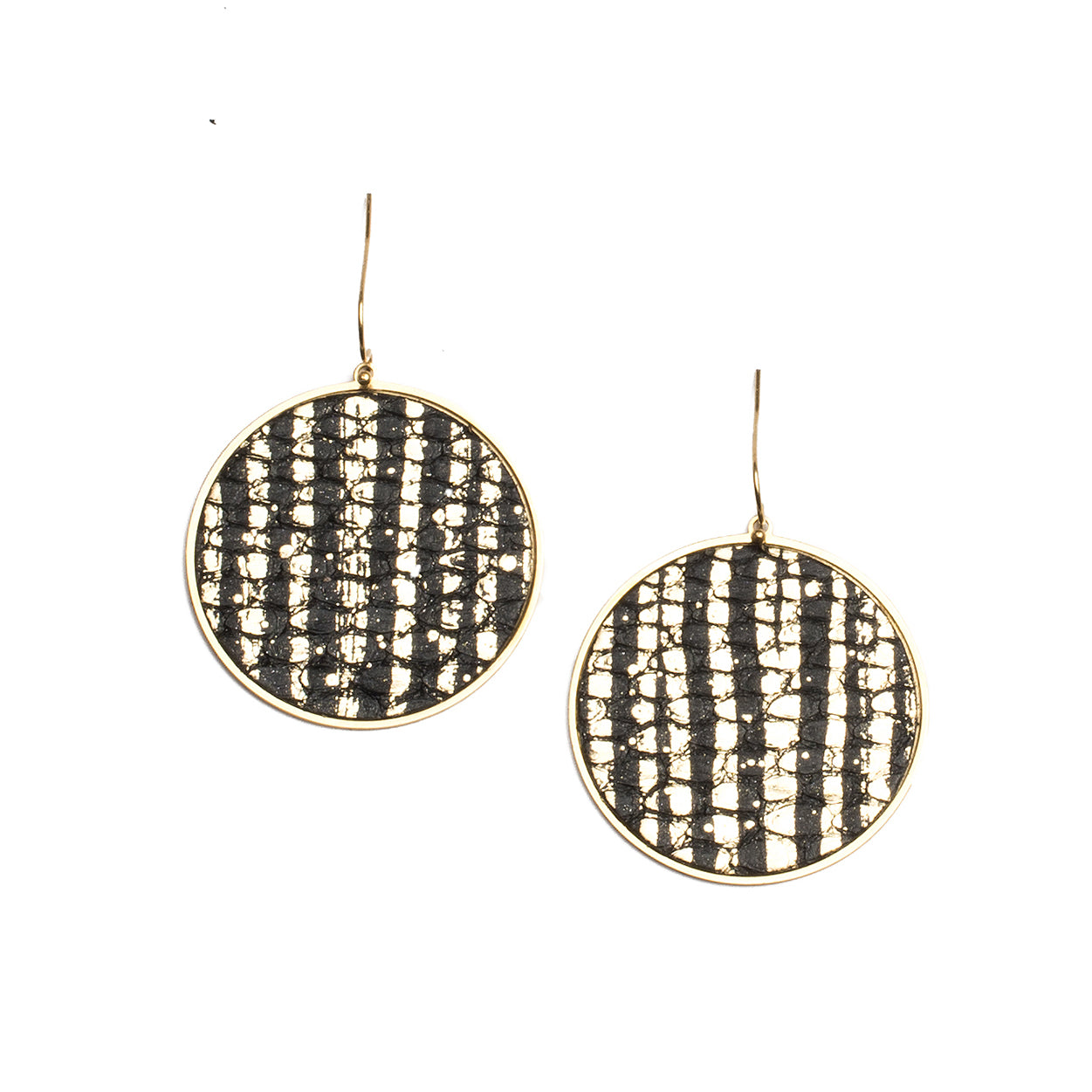 Python Round Earrings - Constellation on Gold