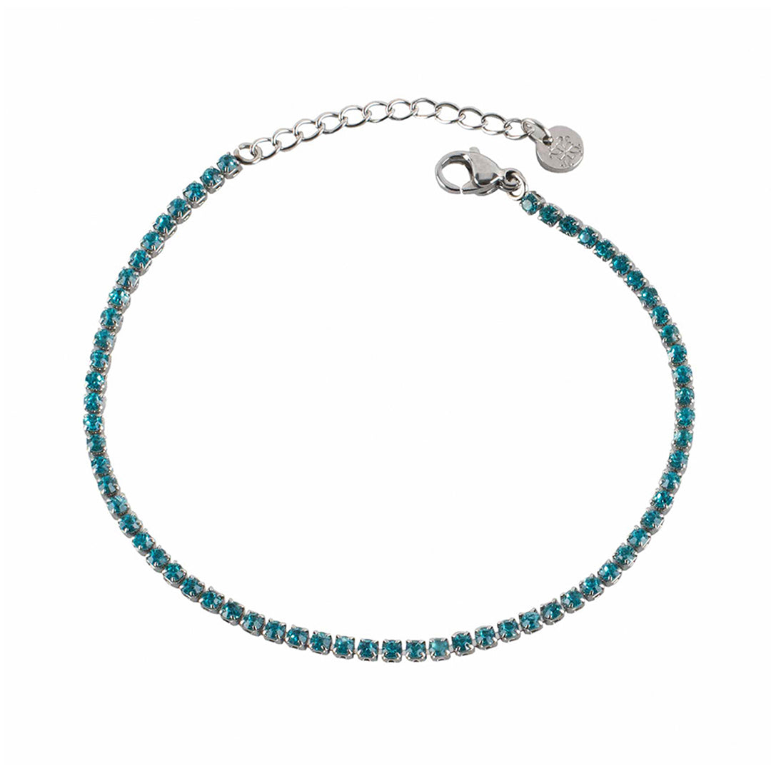 Serena Tennis Bracelet in Turquoise with Silver