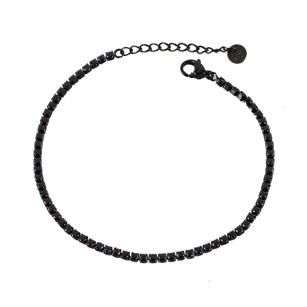 +Serena Tennis Bracelet in Black with Black