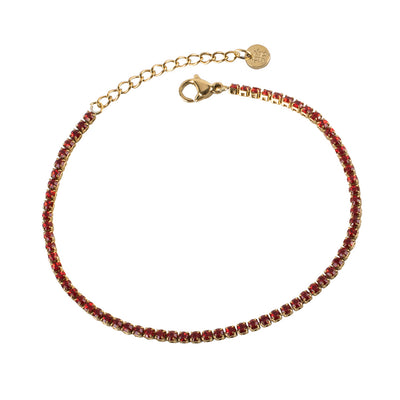 +Serena Tennis Bracelet in Red with Gold