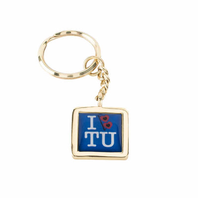 NCAA Art Deco Key Ring - University of Tulsa "I Love TU"