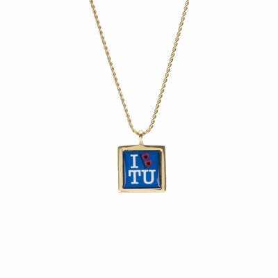NCAA Art Deco Necklace - University of Tulsa "I Love TU"
