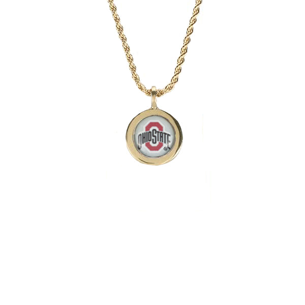 NCAA Art Deco Necklace - Ohio State University Gold