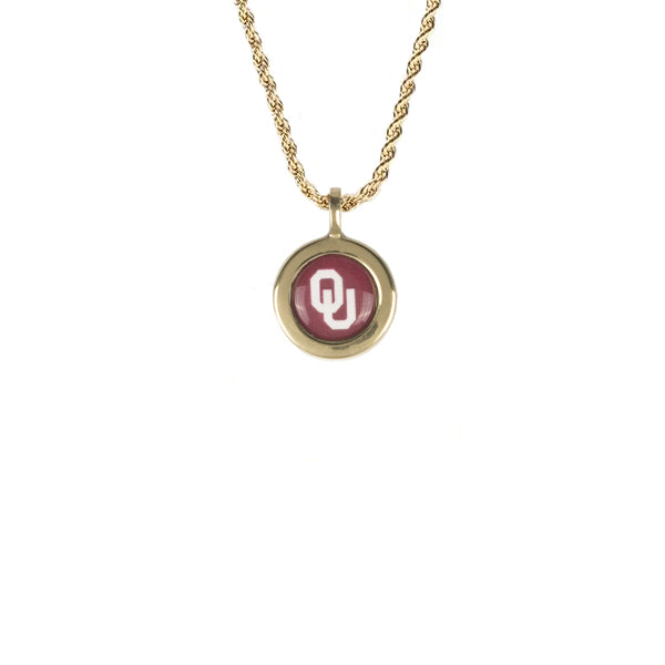 NCAA Art Deco Necklace - University of Oklahoma Gold