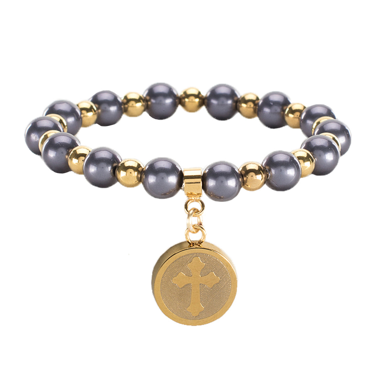 Allison Pearl Cross - Purple with Gold