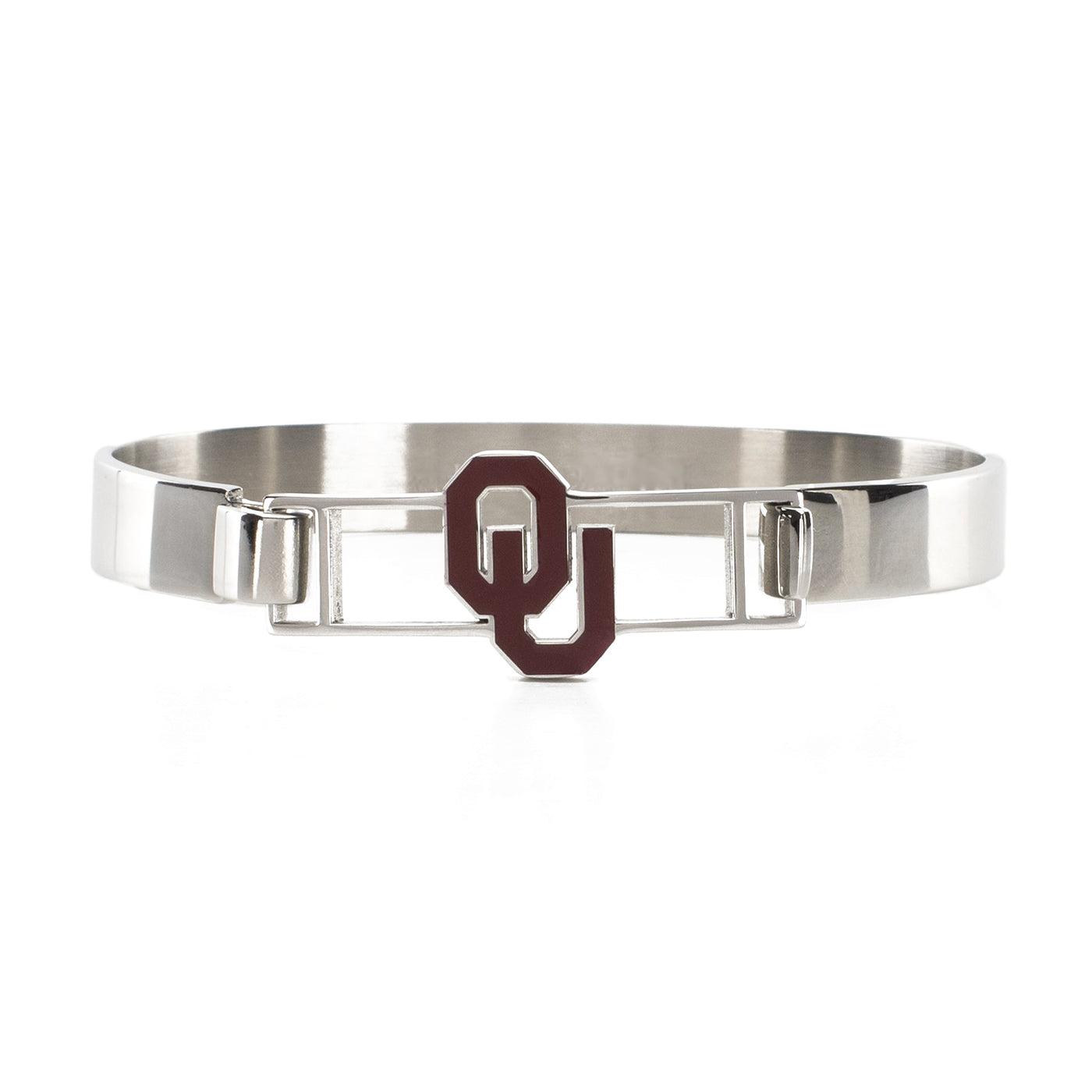 NCAA Kristin Bangle Bracelet - University of Oklahoma "OU" Silver