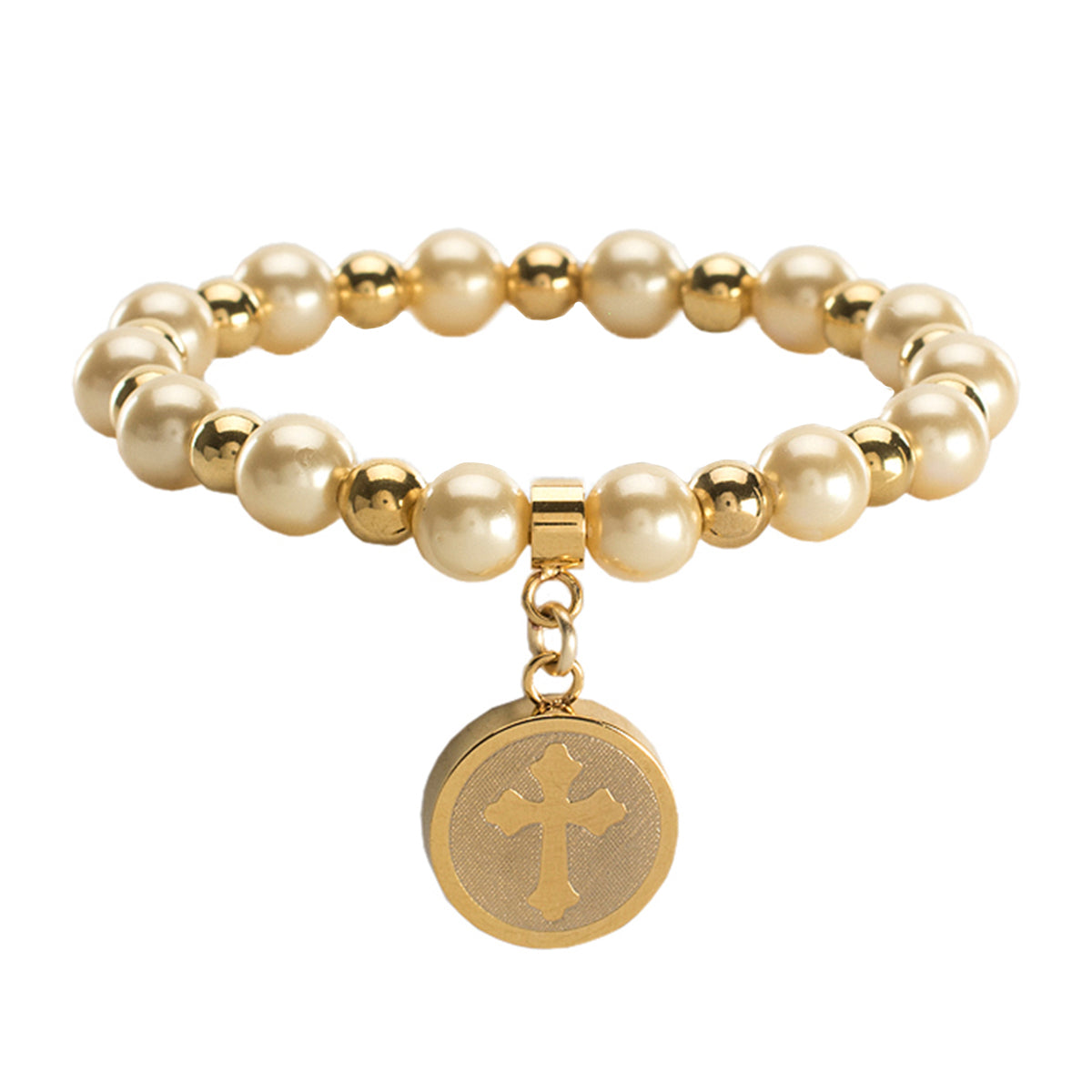 Allison Pearl Cross - Yellow with Gold