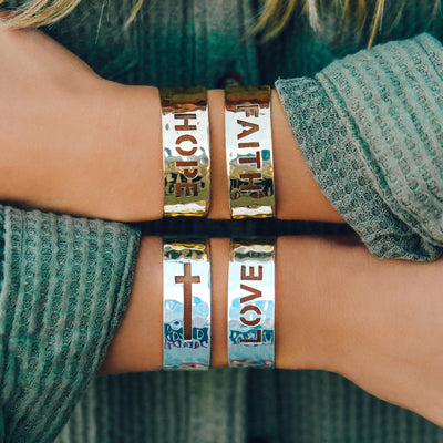 Cut Out .75 Cross Cuff - Gold